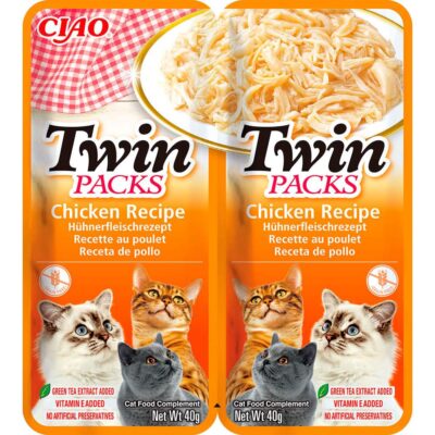 Пауч INABA TWIN Packs для котів з куркою в бульйоні, 2×40 г
