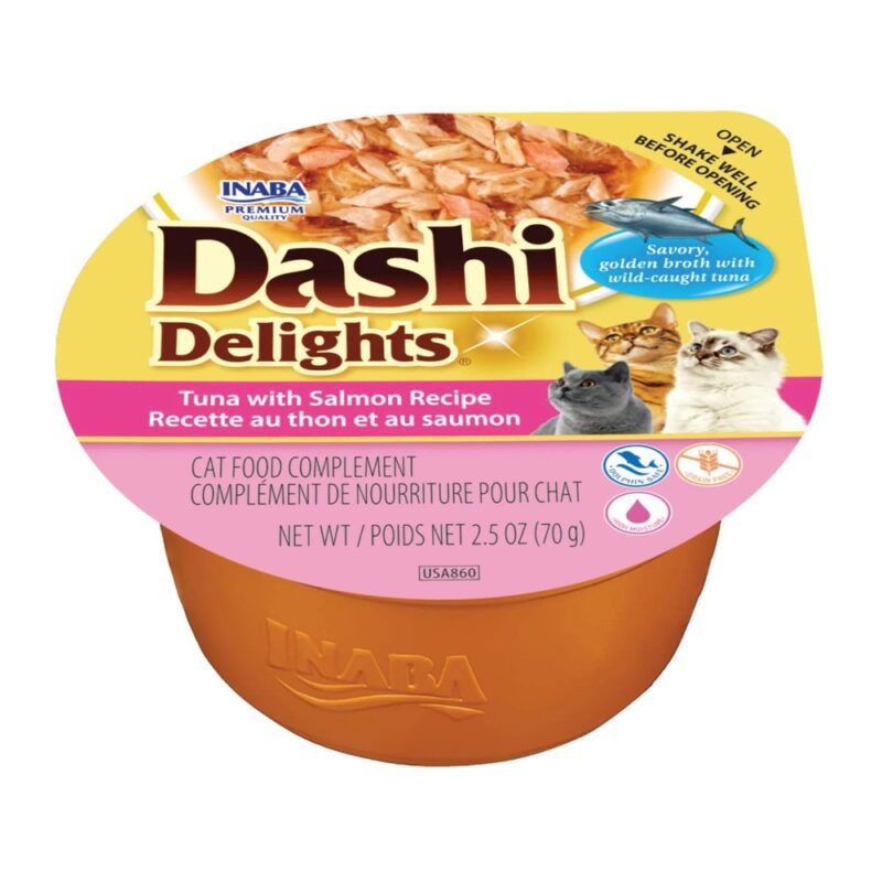 Ласощі INABA DASHI Delights для котів, тунець з лососем, 70 г