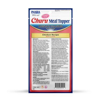 Ласощі INABA Churu MEAL TOPPER для котів, кремовий мус у стіках, курка, 4×14 г — фото 2