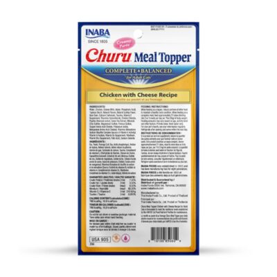 Ласощі INABA Churu Meal Topper для котів, кремовий мус, курка та сир, 4×14 г — фото 2