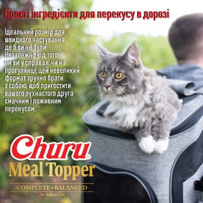 Ласощі INABA Churu Meal Topper для котів, кремовий мус, курка та сир, 4×14 г — фото 4