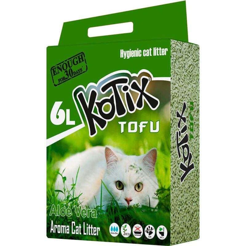 Наповнювач д/кот KOTIX TOFU Aloe Vera, 6 л