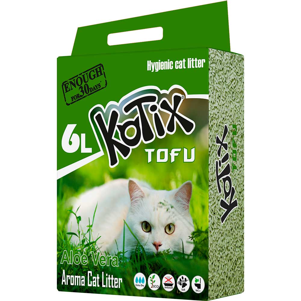 Наповнювач д/кот KOTIX TOFU Aloe Vera, 6 л Наповнювач д/кот KOTIX TOFU Aloe Vera, 6 л