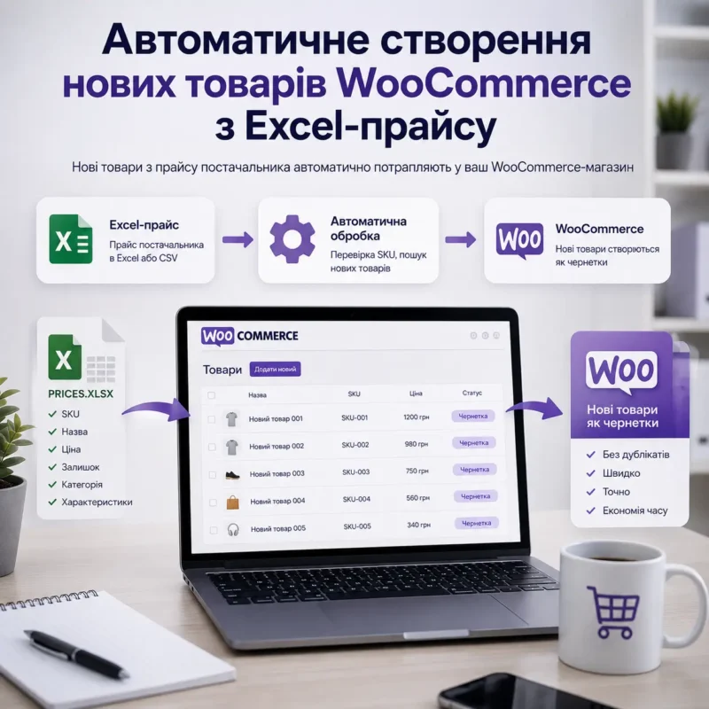 Автоматичне створення нових товарів WooCommerce з Excel-прайсу фото 2